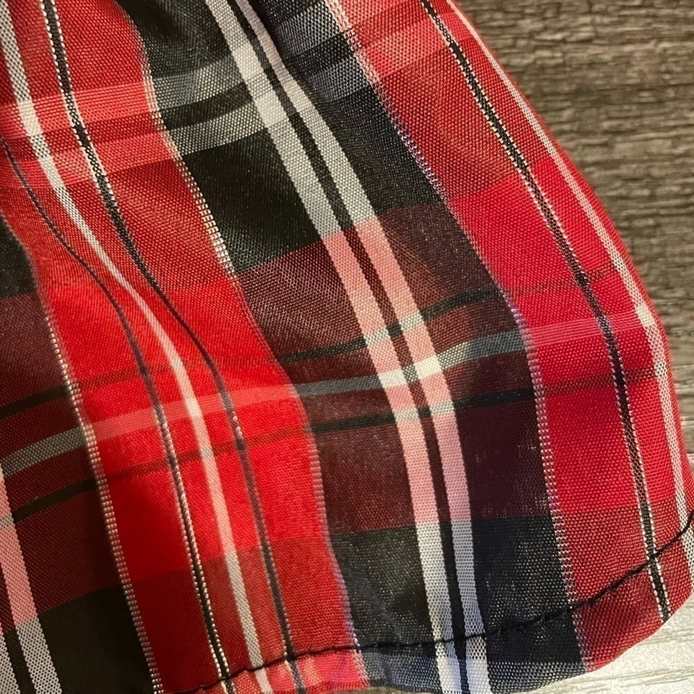 Small dog dress plaid velvet holiday dress